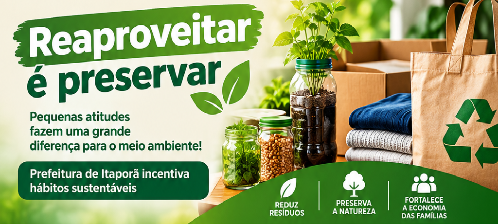 Reaproveitar é preservar: Prefeitura de Itaporã incentiva hábitos sustentáveis