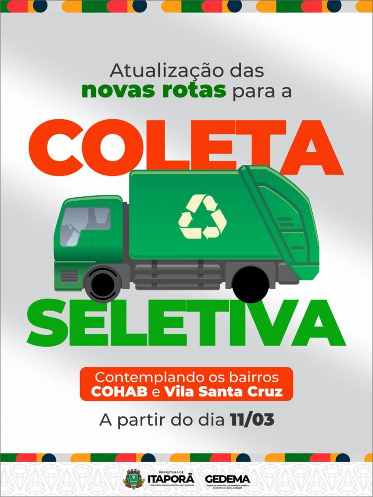 Coleta seletiva é ampliada em Itaporã e passa a atender novos bairros