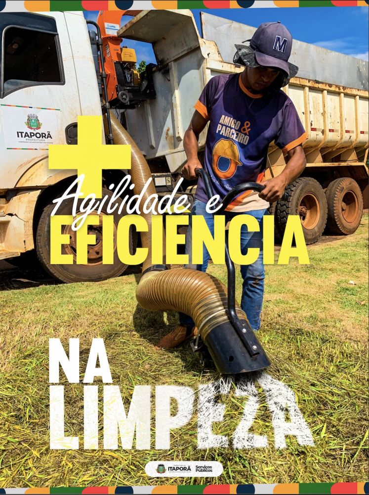Investimento estratégico: Novo equipamento transforma a manutenção dos espaços públicos em Itaporã
