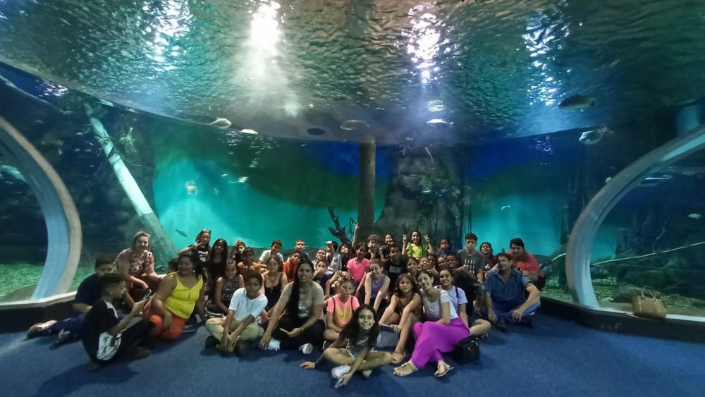 Alunos da Rede Municipal de Ensino de Itaporã visitam o aquário Bioparque Pantanal