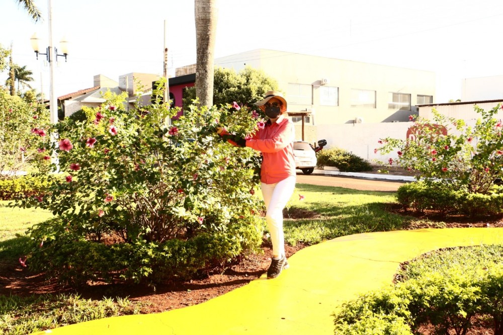 Primeira-dama Lurdinha da continuidade a trabalho voluntário de limpeza urbana em Itaporã