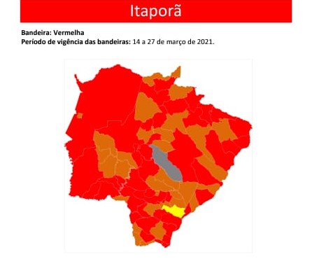 Itaporã entra na Bandeira Vermelha contra Covid-19
