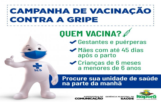 Campanha de vacinação contra gripe começa atender hoje (26), gestantes e puérperas.