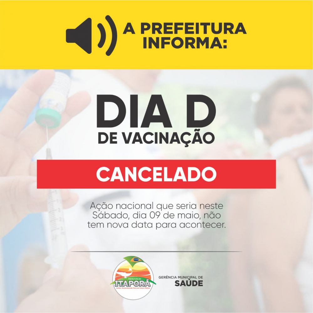 Devido a Pandemia do Covid-19, Ministério da Saúde cancela o dia D da vacinação conta influenza