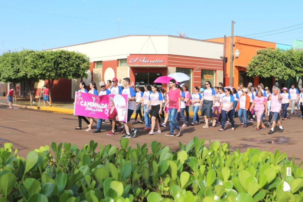 Saúde de Itaporã através do NASF realiza Caminhada “Vilma Casadia” abrindo o Outubro Rosa