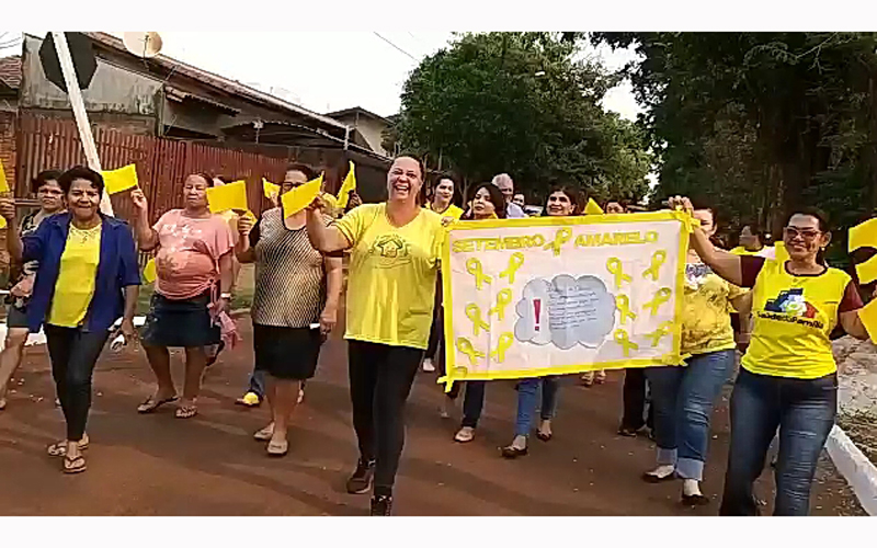 Em Itaporã, a ESF Pioneira realizou caminhada alusiva ao Setembro Amarelo