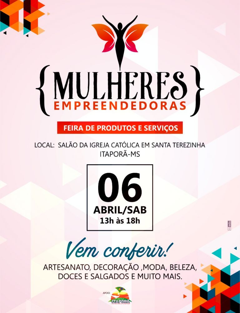 1º Feira “Mulheres Empreendedoras” acontece em Santa Terezinha no dia 06 de Abril