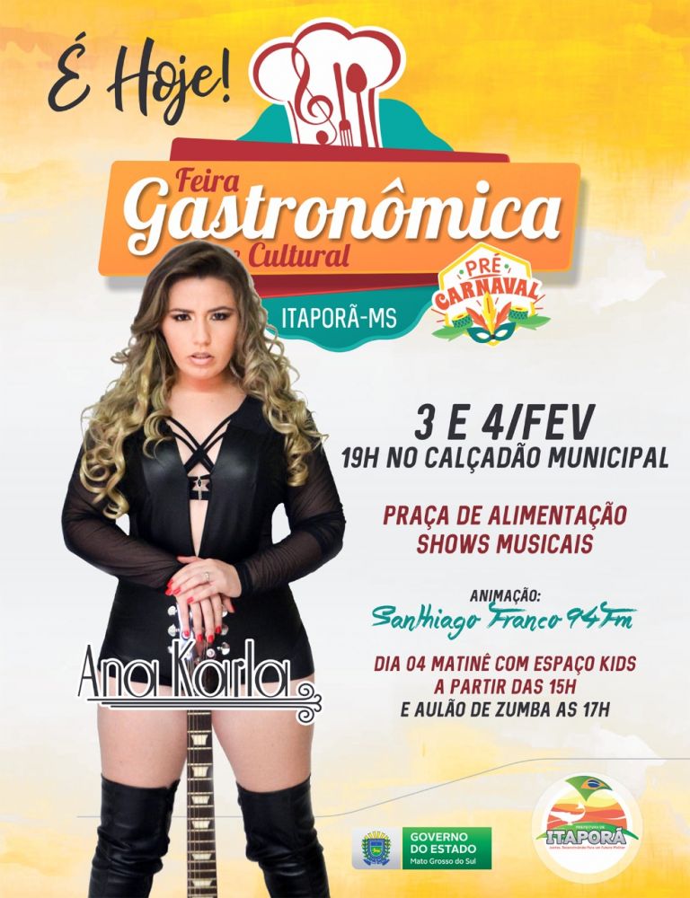 Pré Carnaval: Feira gastronômica e cultural tem inicio neste sábado em Itaporã.